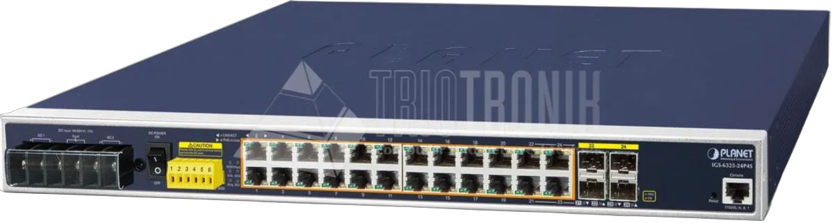 PLANET 24-Port 10/100/1000T PoE + 4x Shared 100/1000X SFP