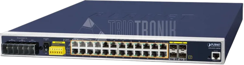 PLANET 24-Port 10/100/1000T PoE + 4x Shared 100/1000X SFP
