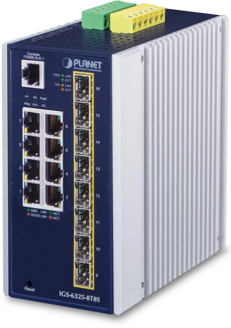 PLANET 8-Port 10/100/1000T + 8-Port 1G/2.5G SFP L3 RING TCP