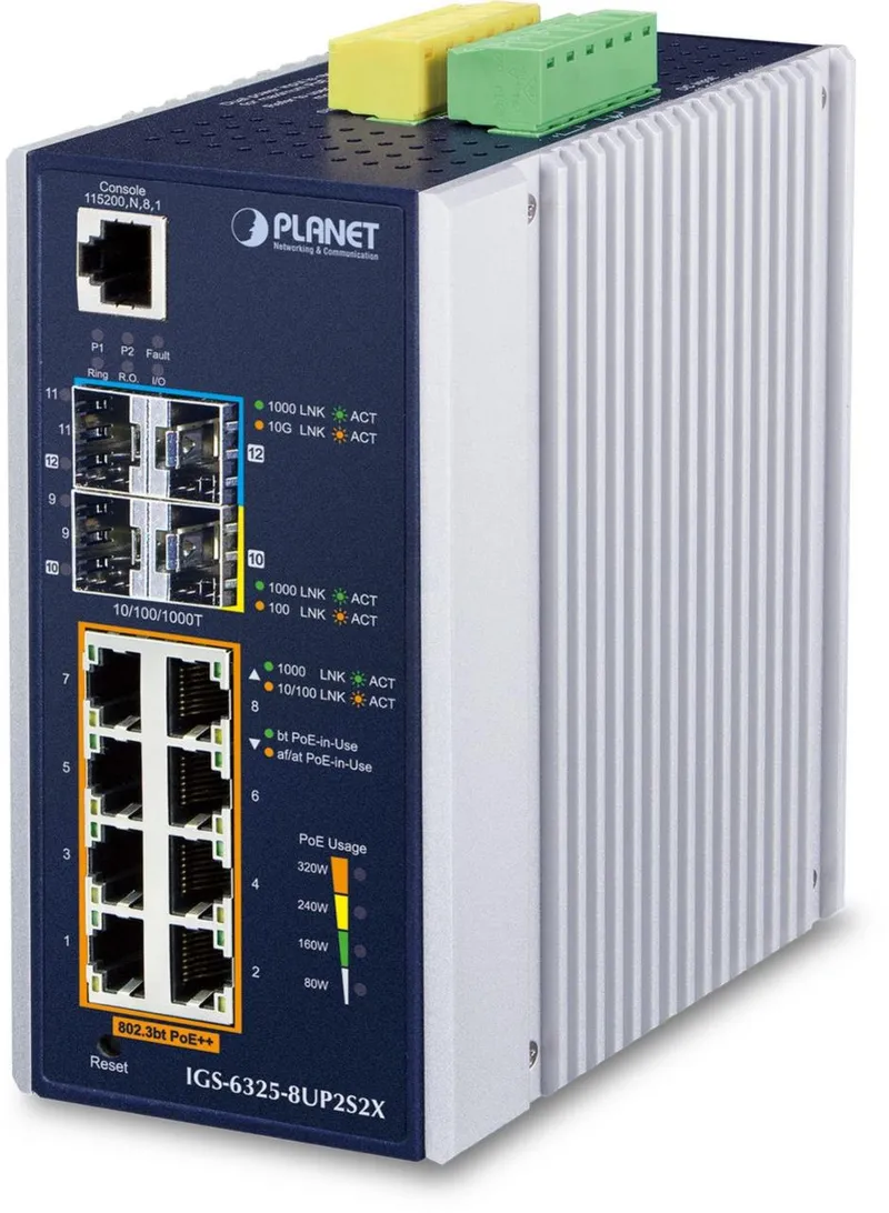 PLANET Industrial L3 8-Port GE + 2x 2.5G SFP + 2x 10G SFP+