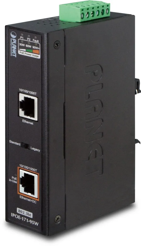 PLANET Industrial Single-Port 10/100/1000Mbps Ultra PoE 95W