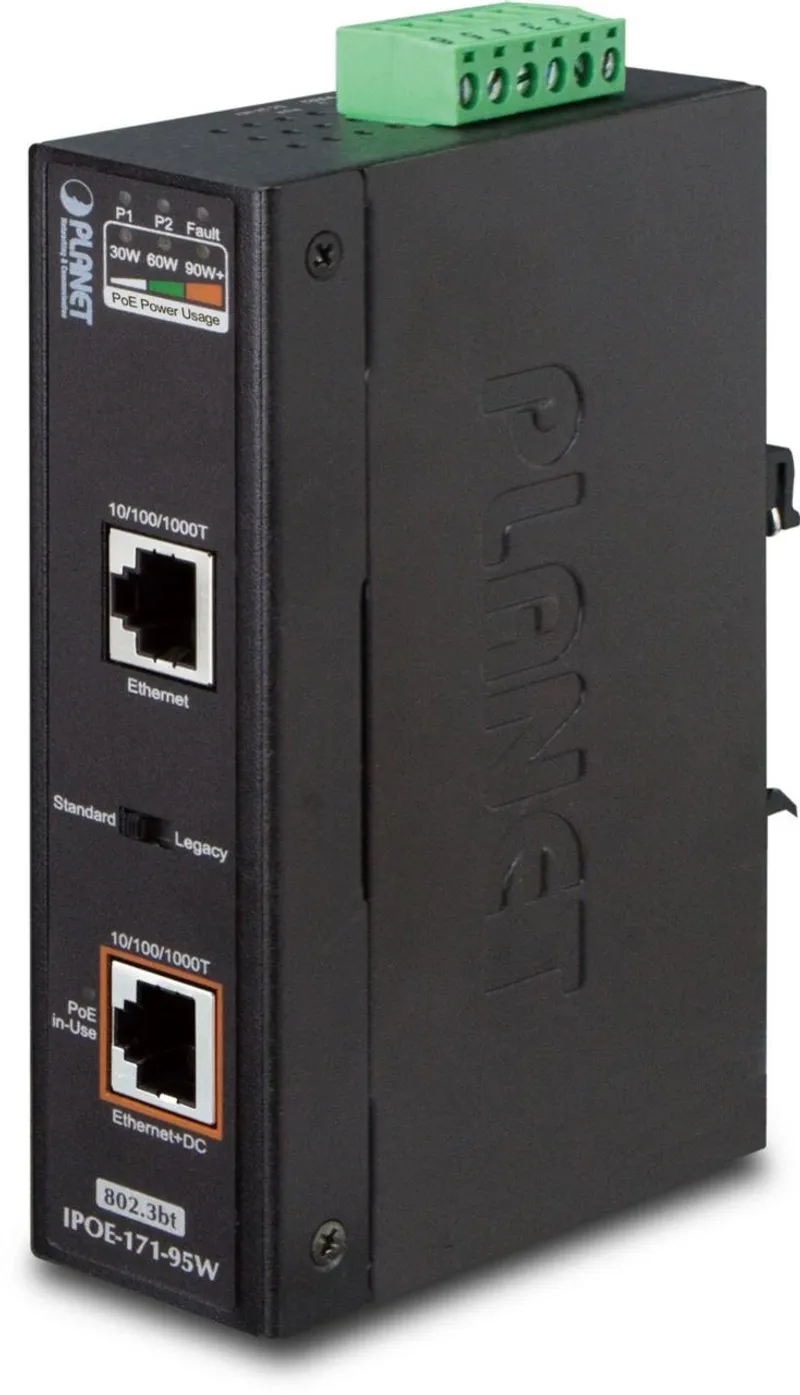PLANET Industrial Single-Port 10/100/1000Mbps Ultra PoE 95W