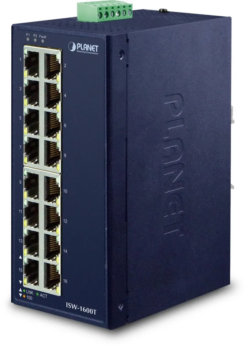PLANET Industrial 16-Port 10/100/TX Switch