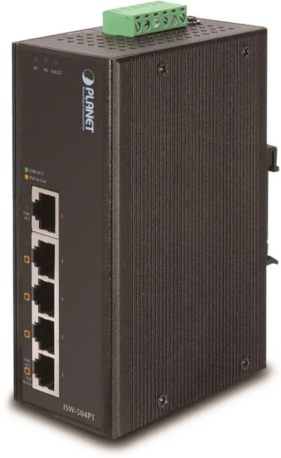PLANET 5-Port Industrial Ethernet Switch w/ 4 PoE (-40~75