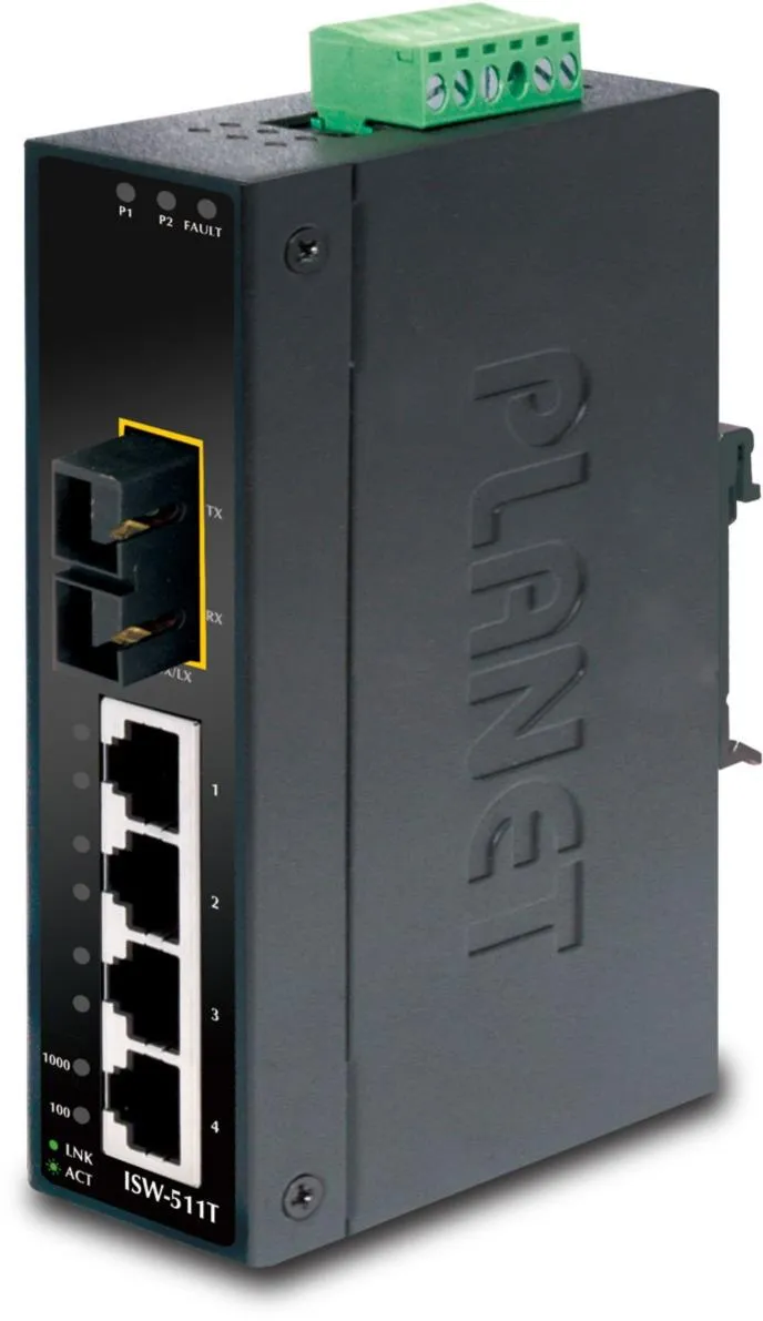 PLANET 4+1 100FX Port Single mode Industrial Ethernet
