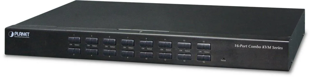 Planet KVM-210-16 16-Port Combo KVM Switch: Up to 256 computers, On Screen Display (OSD), Quick View Setting (QVS), Hotkey, Stackable, 1U rack-mount, Multiplatf Planet KVM-210-16 16-Port Combo KVM Switch: Up to 256 computers, On Screen Display (OSD), Quick View Setting (QVS), Hotkey, Stackable, 1U rack-mount, Multiplatf
