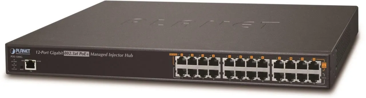 PLANET 12-Port Gigabit IEEE 802.3af Injector Hub (220 Watt)