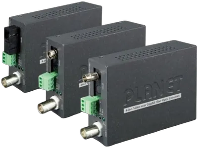 Planet VF-102G-KIT 1-Channel 4-in-1 Video over Gigabit Fiber(FC) converter up to 20KM, a pair include Tx & Rx in package (TVI/CVI/AHD/CVBS)