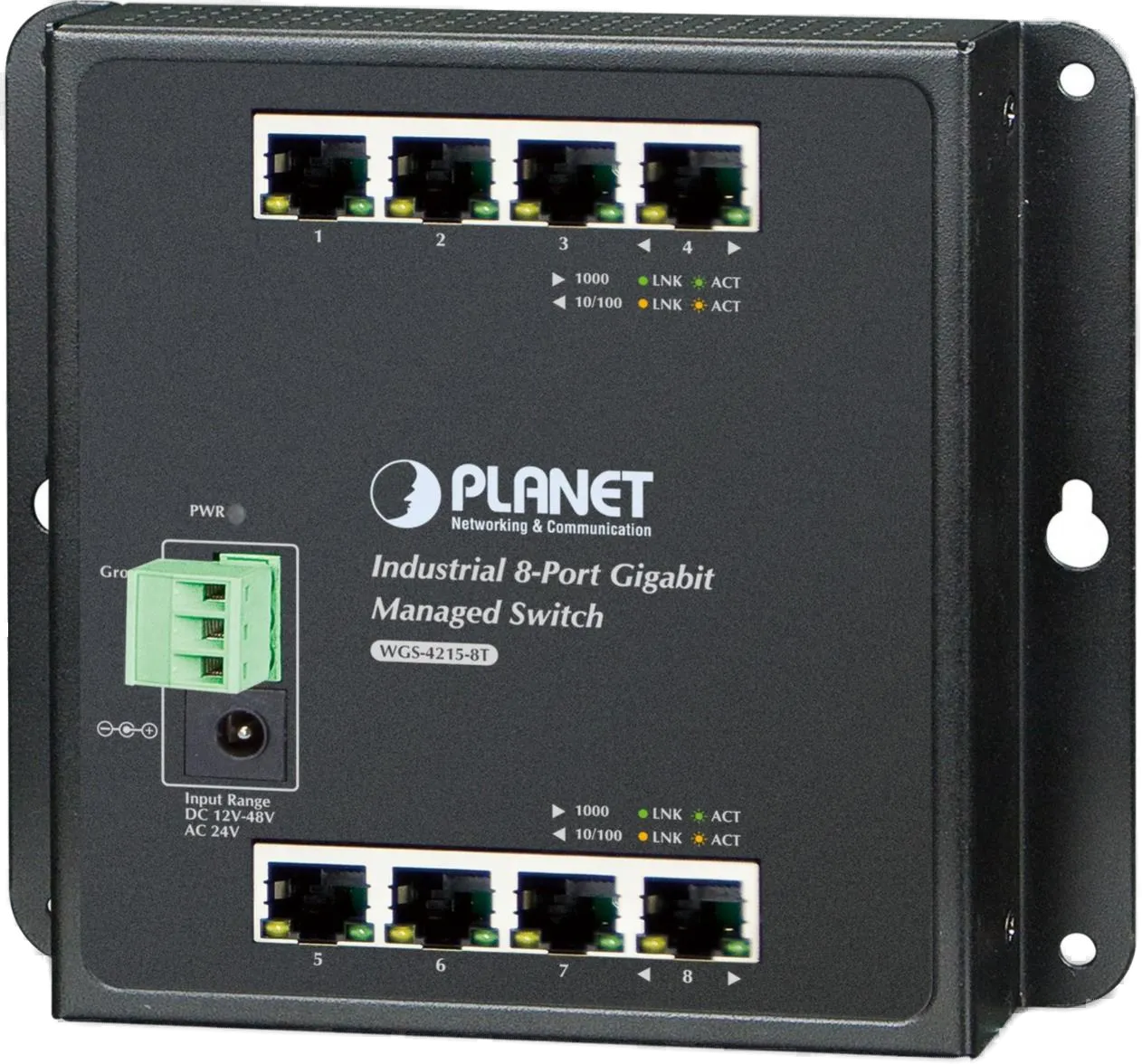 PLANET Industrial 8-Port 10/100/1000T Wall-mount Managed