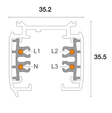 Powergear 3PH AUFBAUSCHIENE, Schwarz, 2 meter