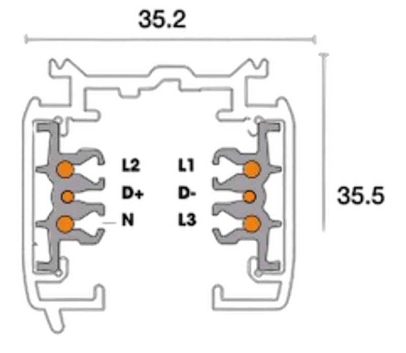 Powergear 3PH AUFBAUSCHIENE DALI, Schwarz, 1 meter