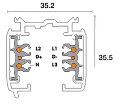 Powergear 3PH AUFBAUSCHIENE DALI, Schwarz, 1 meter Powergear 3PH AUFBAUSCHIENE DALI, Schwarz, 1 meter