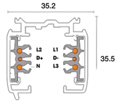 Powergear 3PH AUFBAUSCHIENE DALI, Schwarz, 1 meter