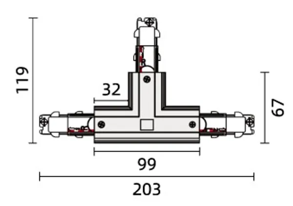Powergear 3PH T Verbinder DALI 3, LINKS 1, Weiß