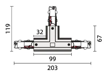 Powergear 3PH T Verbinder DALI 3, RECHTS 1, Weiß