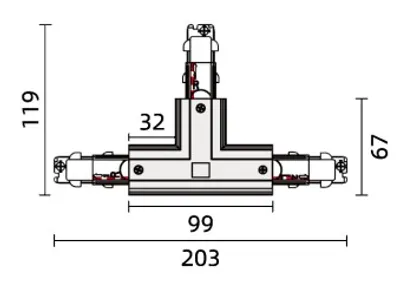 Powergear 3PH T Verbinder DALI 3, RECHTS 2, Weiß