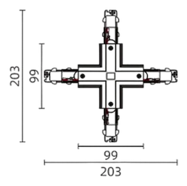 Powergear 3PH X Verbinder DALI 3, Schwarz