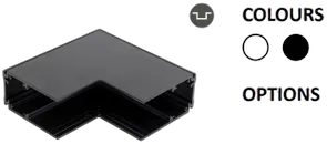 Powergear 48V L PROFIL Verbinder, TIEF, STEREO, Schwarz