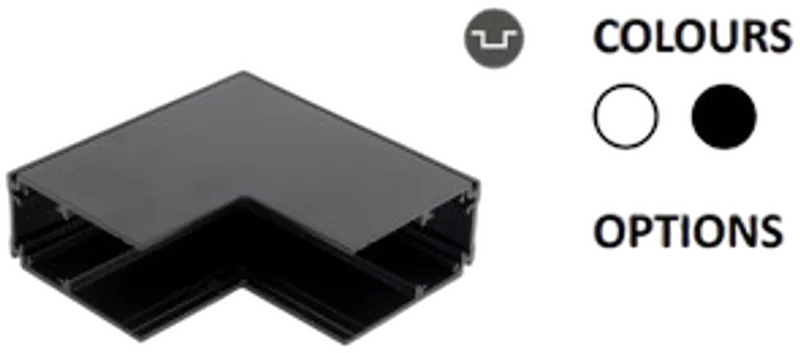 Powergear 48V L PROFIL Verbinder, TIEF, STEREO, Schwarz