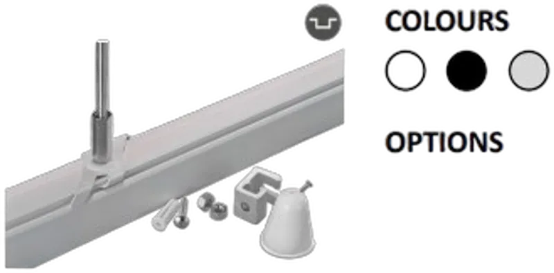 Powergear 3PH STANGEN-AUFHÄNGUNG EZCLICK, Schwarz