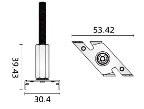 Powergear Mini 1PH 1 DECKENMONTAGE EZCLICK MIT Stange, Weiß, 1 meter