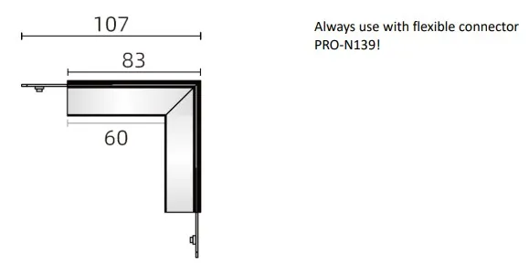 Powergear 48V L PROFIL Verbinder, STEREO, Weiß