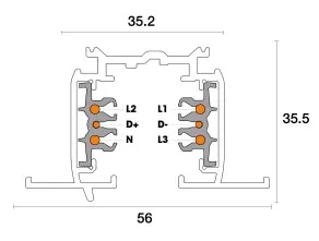 Powergear 3PH EINBAUSCHIENE DALI, Weiß, 1 meter Powergear 3PH EINBAUSCHIENE DALI, Weiß, 1 meter