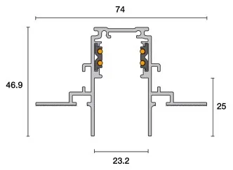Powergear 48V EINBAUSCHIENE, Weiß, 3 meter