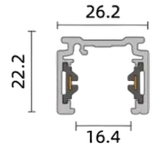Powergear Mini 1PH 1 Schiene 230V, Schwarz, 1 meter