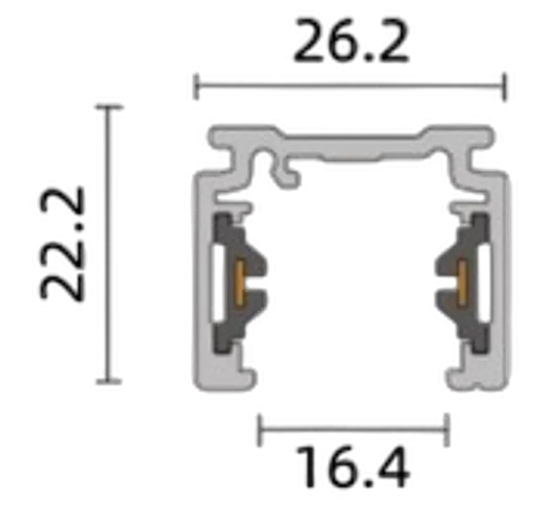 Powergear Mini 1PH 1 Schiene 230V, Schwarz, 1 meter
