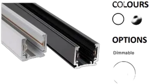 Powergear Mini 1PH 1 Schiene 230V, Schwarz, 1 meter