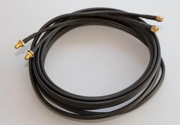 CAB-143 | 3m Twin Pair HDF195 White with SMA(m) to SMA(f) (Gold plated)