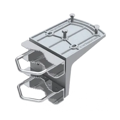 Poynting A-LPDA-0092-LTE SET silberne 5G/LTE-Mastantenne mit SMA-Stecker und 2x11dBi Verstärkung montiert auf Halterung mit