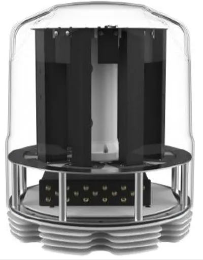 Poynting 5G/LTE-Marineantenne A-RIPL-0016-V1-01 mit transparenter Kuppel, schwarzen MIMO-Panels und 16 SMA-Anschlüssen für