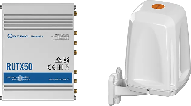 Teltonika · RUTX50 · 5G Router & Poynting · A-EPNT-0004-V1-17 · 5G Rundstrahlantenne BUNDLE