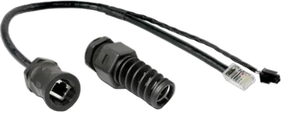 QuRJ45 Passive adapter Long, Waterproof RJ-45 socket 380mm with power plug adapter
