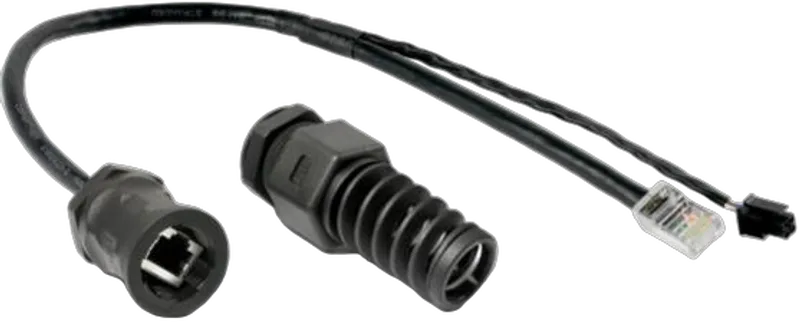 QuRJ45 Passive adapter Long, Waterproof RJ-45 socket 380mm with power plug adapter