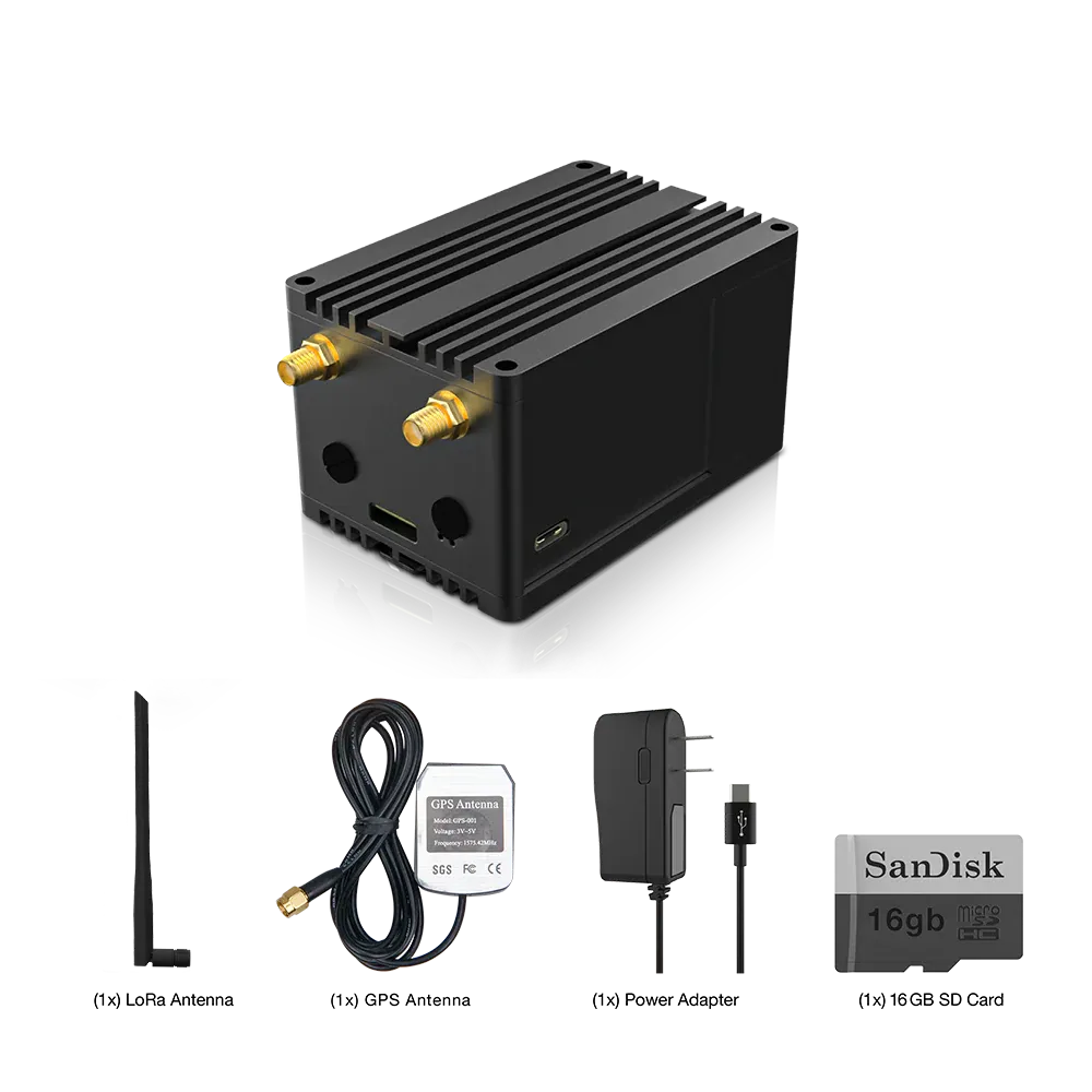 RAK7248C WisGate Developer D4H+ avec LTE, passerelle LoRa noire à dissipateur thermique et antennes GPS, USB, microSD pour RAK7248C WisGate Developer D4H+ avec LTE, passerelle LoRa noire à dissipateur thermique et antennes GPS, USB, microSD pour