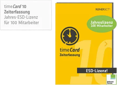 REINER SCT timeCard 10 Zeiterf. Erw. 100 MA 1 Jahr Laufzeit