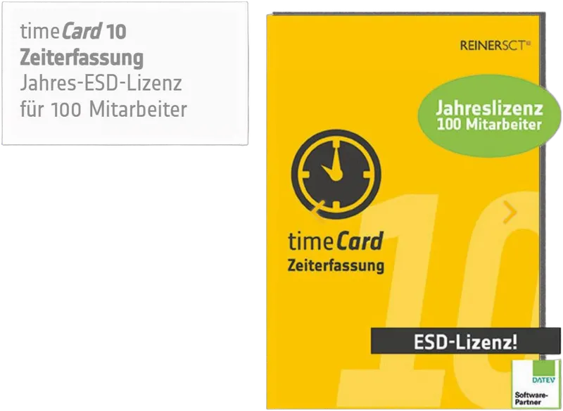 REINER SCT timeCard 10 Zeiterf. Erw. 100 MA 1 Jahr Laufzeit