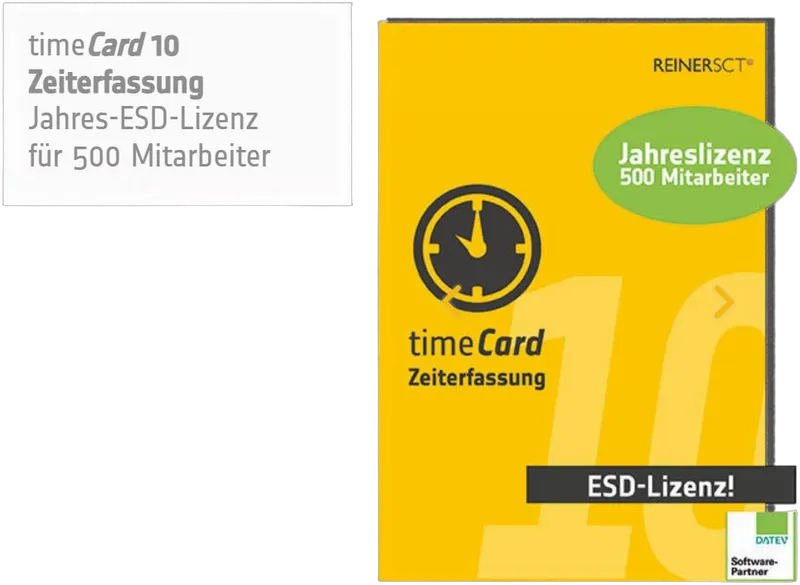 REINER SCT timeCard 10 Zeiterf. Erw. 500 MA 1 Jahr Laufzeit