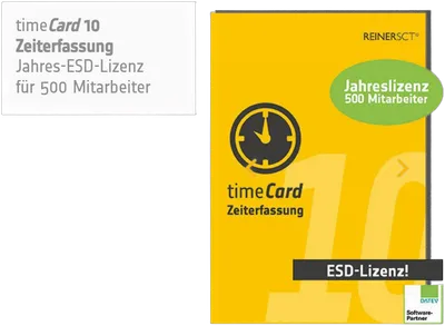 REINER SCT timeCard 10 Zeiterf. Erw. 500 MA 1 Jahr Laufzeit