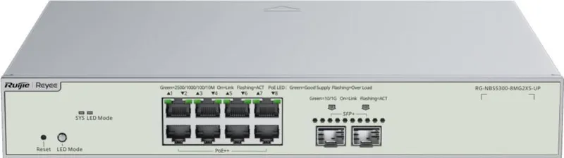 10-Port Muti-Gigabit Layer 3 Managed Switch, 8x PoE++, 2x SFP+, 370W
