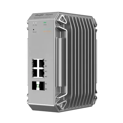 Reyee 6-Port echter Industrie-Switch, 4x Gbit, 2x SFP, bis 80°C