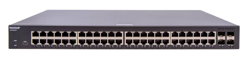 RUCKUS Networks switch full managed layer2 52 port • 48x 1 gbe • 4x 1/10g sfp • advanced layer 2 • icx8100-48