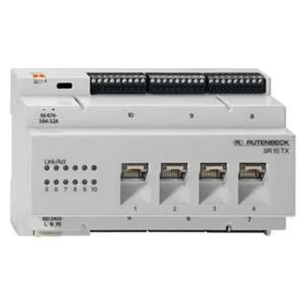 Rutenbeck Switch für REG/DIN-Montage, 10x 10/100/1000M(4x RJ45), SR 10TX GB