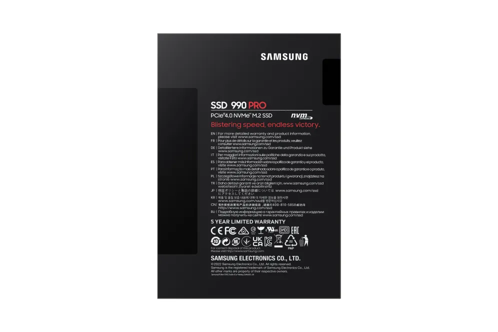 SSD 2TB Samsung M.2 PCI-E NVMe Gen4 990 PRO Basic retail SSD 2TB Samsung M.2 PCI-E NVMe Gen4 990 PRO Basic retail