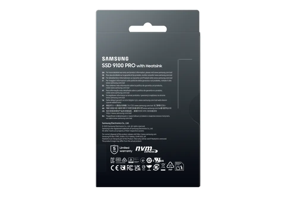 SSD 4TB Samsung M.2 PCI-E NVMe Gen5 9100 PRO HS retail SSD 4TB Samsung M.2 PCI-E NVMe Gen5 9100 PRO HS retail