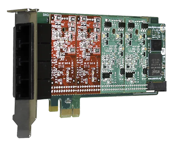 Sangoma 4 port modular analog PCI-Express x1 card, no interfaces and HW Echo Can