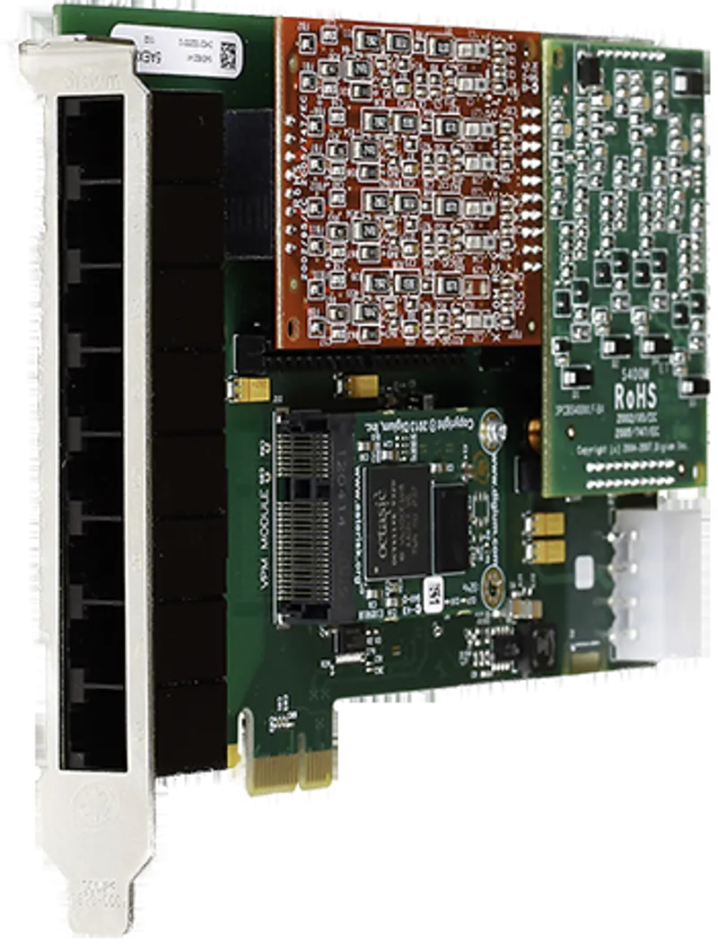 Sangoma 8 port modular analog PCI-Express x1 card, no interfaces